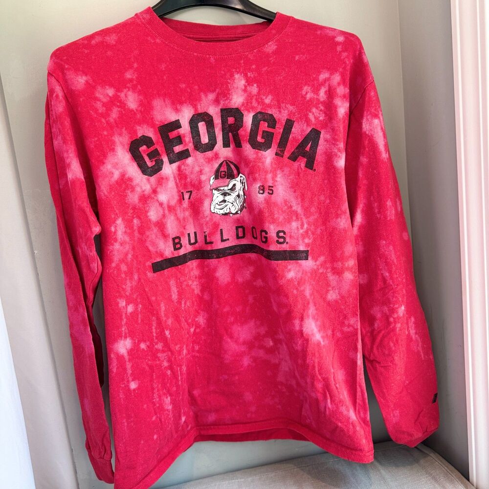Russell Long Sleeve Up-Cycled University of Georgia Tshirt (Size Medium)